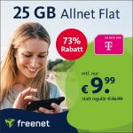 Mega-Deal bei freenet: Allnet Flat im Telekom-Netz mit 25GB für nur 9,99 Euro!