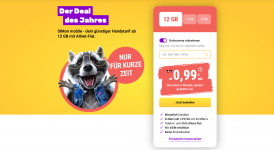 SIMon 12 GB für 0,99 € plus 12 Monate 5 GB mit Gutscheincode 