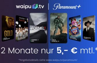 waipu.tv: 1 Jahr Waipu Perfect Plus + 12 Monate Paramount+ für 5€ monatlich