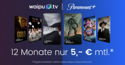 waipu.tv: 1 Jahr Waipu Perfect Plus + 12 Monate Paramount+ für 5€ monatlich